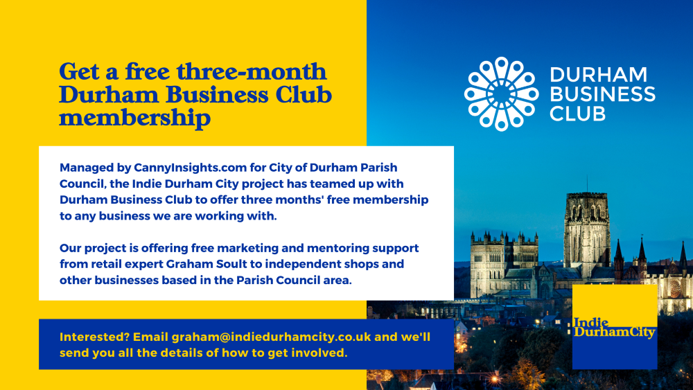 Get a free three-month Durham Business Club membership with Indie Durham City